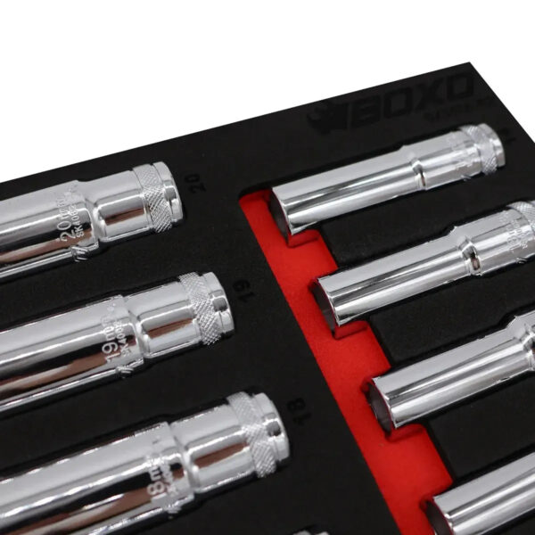 Maltova 16-Piece 1/2" Drive Metric 6-Point Deep Socket Set | EVA Foam Organizer - Image 4
