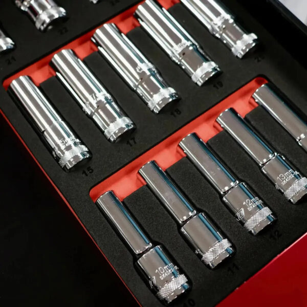 Maltova 16-Piece 1/2" Drive Metric 6-Point Deep Socket Set | EVA Foam Organizer - Image 5