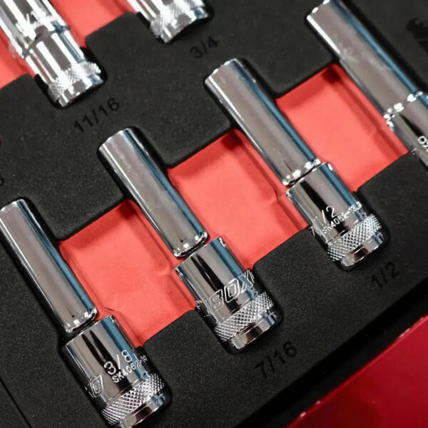 Maltova 14-Piece 1/2" Drive SAE 6-Point Deep Socket Set | EVA Foam Organizer - Image 3