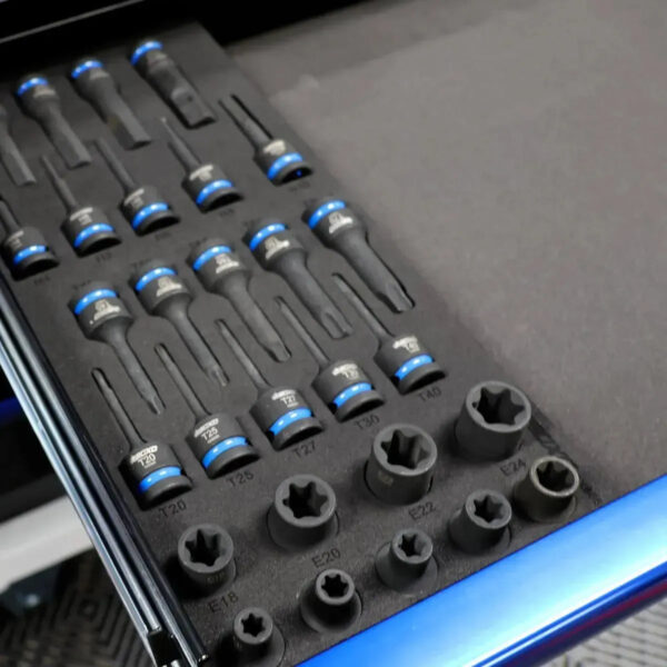 Maltova 28-Piece 1/2" Drive Impact E-Torx, Torx & Hex Socket Set | EVA Foam Organizer - Image 4