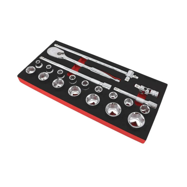Maltova 21-Piece 1/2" Drive SAE Socket Set | 6-Point with EVA Foam Storage - Image 2
