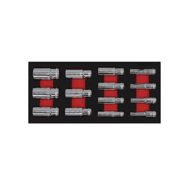 Maltova 14-Piece 1/2" Drive SAE 6-Point Deep Socket Set | EVA Foam Organizer