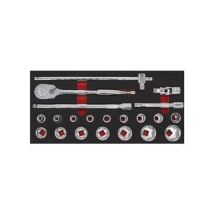 Maltova 21-Piece 1/2" Drive SAE Socket Set | 6-Point with EVA Foam Storage