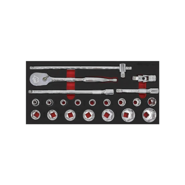 Maltova 21-Piece 1/2" Drive SAE Socket Set | 6-Point with EVA Foam Storage