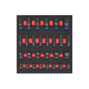 Maltova 28-Piece SAE Impact Socket Set | 2/3 Drawer EVA Foam Organizer