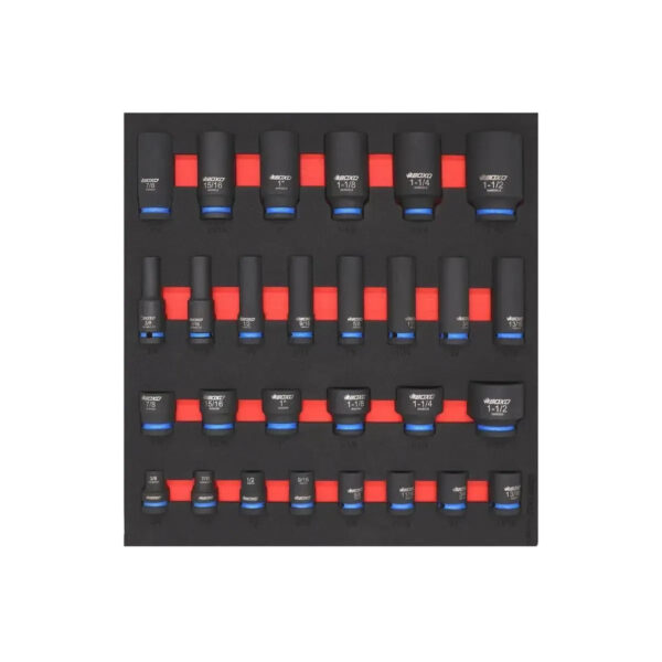 Maltova 28-Piece SAE Impact Socket Set | 2/3 Drawer EVA Foam Organizer