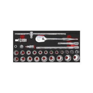 Maltova 29-Piece 1/2" Drive 6-Point Metric Socket Set | EVA Foam Organizer