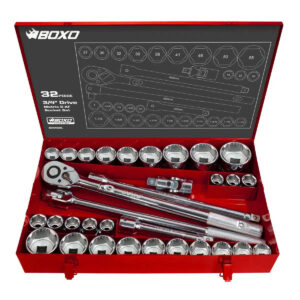Maltova 32-Piece 3/4" Drive Metric & SAE 6-Point Socket Set | Ratchet Included