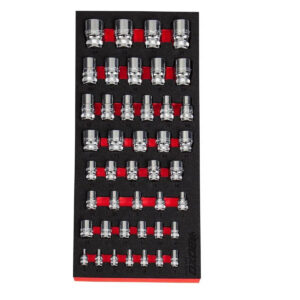 Maltova 43-Piece 1/4", 3/8", & 1/2" Drive Spline Socket Set | EVA Foam Organizer