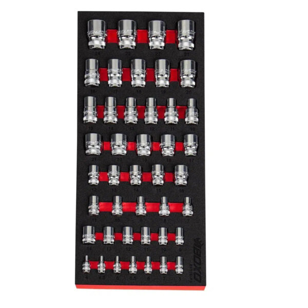 Maltova 43-Piece 1/4", 3/8", & 1/2" Drive Spline Socket Set | EVA Foam Organizer