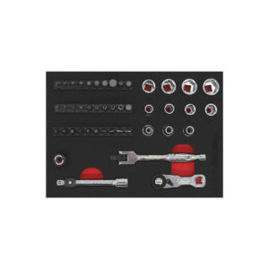 Maltova 45-Piece Super Stubby Metric Ratchet Set | EVA Foam Storage